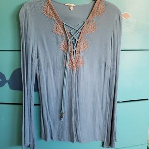 Blue peasant top